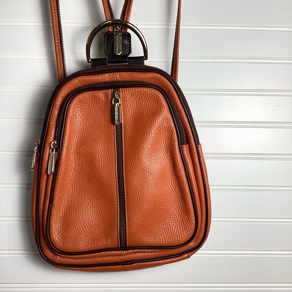 Valentina Backpack converter Purse BrownWith Black Trim Excellent Condition - Picture 2 of 14